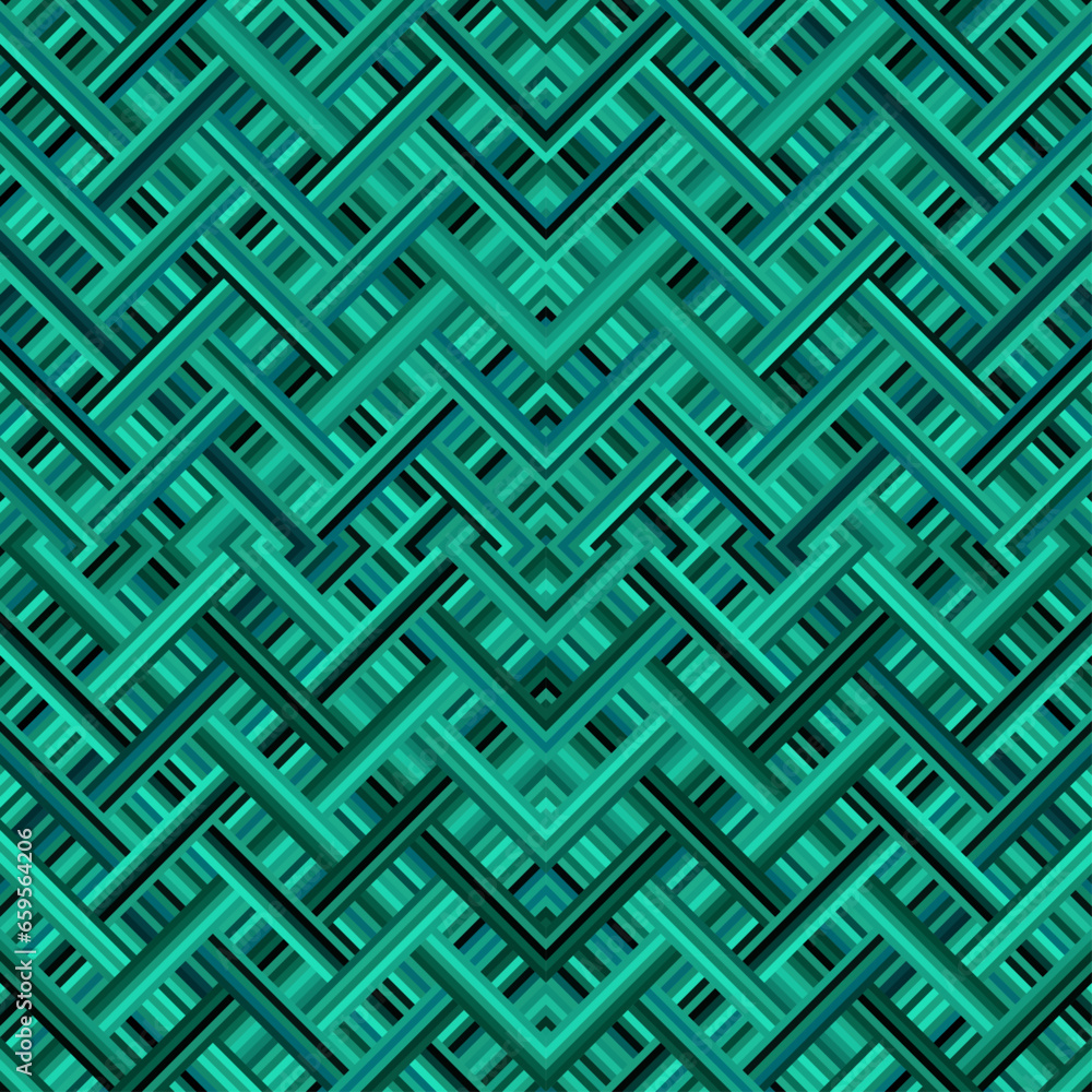 Aufkleber seamless vector pattern. tile herringbone geometric pattern . emerald green malachite colors. regula