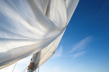 Fototapeta premium a sail flapping against the backdrop of a clear sky