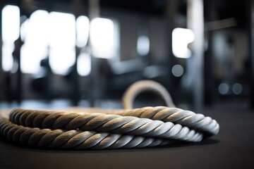 detail of a thick rope used for fitness training