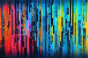 Colorful abstract background, barcode art.