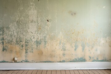 severe mold problem behind an apartments wallpaper - obrazy, fototapety, plakaty