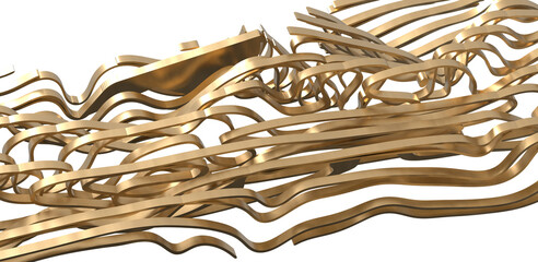 Luminous Fabric: Abstract 3D Gold Cloth Illustration for Radiant Visuals
