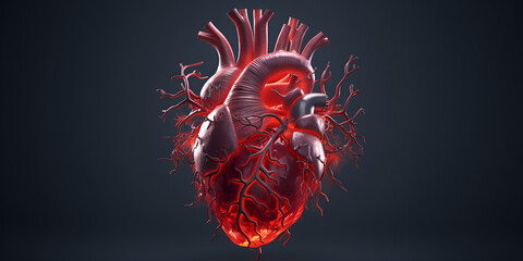 Exploring Cardiac Health: A Stunning 3D Illustration of the Human Heart