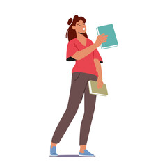 Woman Swaps Books With A Fellow Reader, Female Character Sharing Stories And Adventures, Vector Illustration