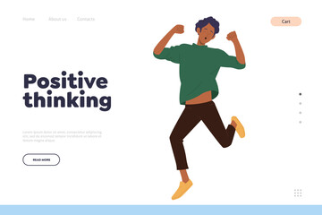 Psychological landing page providing positive thinking development, cognitive behavioral therapy