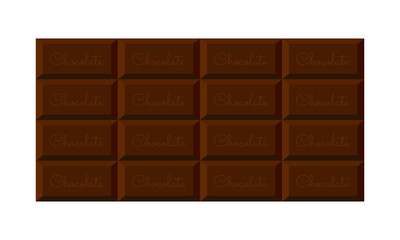 Chocolate bar with inscription. Isolated, white background.