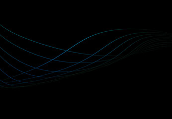 Abstract Blue technology background with light striped lines wave. light effect of neon glow. copy space for text, for websites, designers, wallpaper background illustration, geometric minimal shapes.