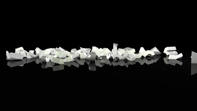 404 error. Page not found. 3D animation. Destruction of the text. Beautiful background animation for a website.