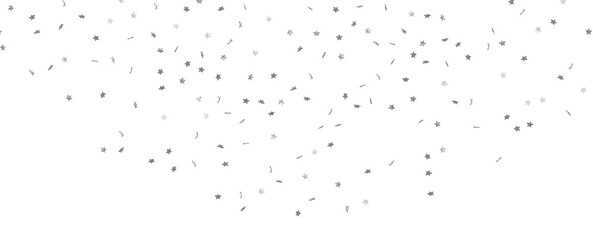 Seamless pattern with small silver stars on white background.