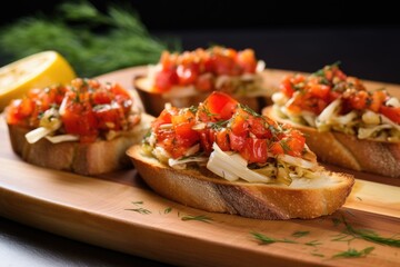 tuscan-style bruschetta with roasted fennel and lemon zest