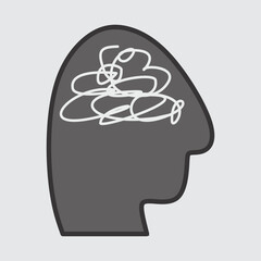 Complicated and messy lines as a chaos resolution concept. The process of simplifying problems in the mind. Vector illustration of confusion to clarity step by step, psychotherapy path for mental heal