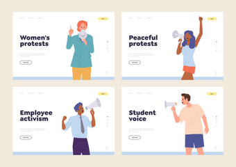 Landing page template for online service offering digital space for different people activism