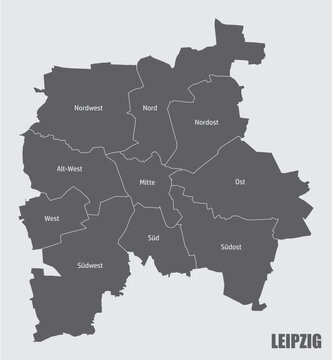 Leipzig city administrative map