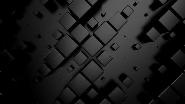 Background of Animated Cubes. Abstract motion, loop, two color, 3d rendering, 4k resolution
