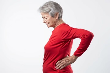 Woman senior backache tired. Person bone. Generate Ai - obrazy, fototapety, plakaty