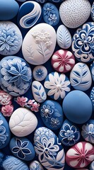 colorful rocks with flower shapes inside them
