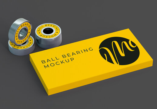Ball Bearing with Box Mockup