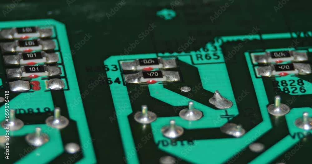 Poster electronic board, computer motherboard components: microchips, processor processor, transistors,