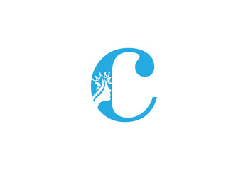beauty monogram letter C woman silhouette logo design