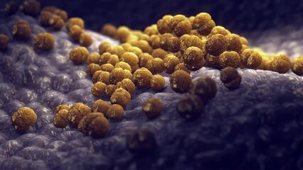 Meningitis bacteria animation, Neisseria meningitidis. Meningococcal meningitis is a bacterial form of meningitis, a serious brain infection 