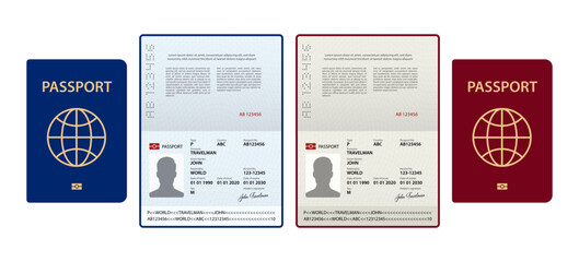 Passport Template. International ID. Travel Document. Vector Illustration