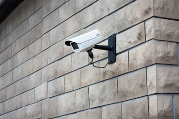 wireless security camera on a wall