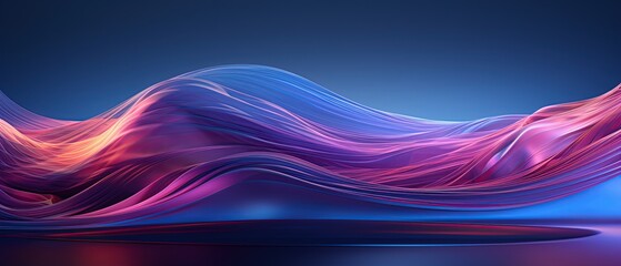 Abstract Background with 3D Wave Bright blue and Purple Gradient plastic