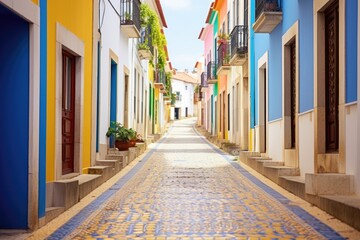 Fototapeta na wymiar rows of colorful portuguese tiles