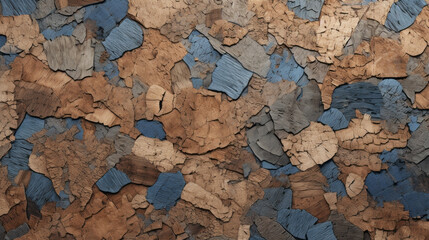 A grained, cork texture with subtle shades of blue - obrazy, fototapety, plakaty