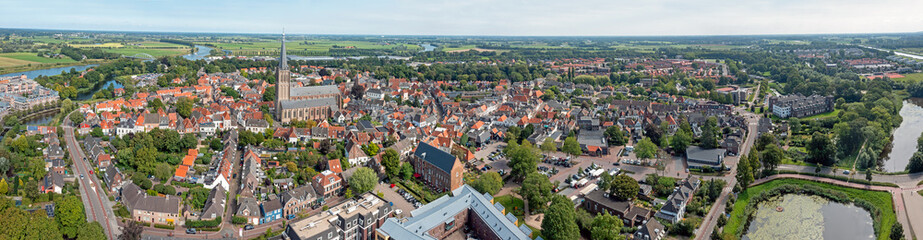Aerial from the medieval city Doesburg in the Netherlands