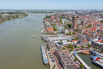 Fototapeta premium Aerial from the historical city Dordrecht in Zuid Holland the Netherlands