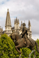 Statue of Nuno Alvares Pereira the Constable saint riding a stalion- no release required
