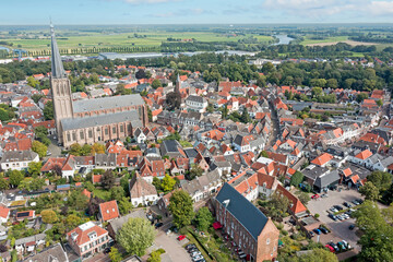Fototapeta na wymiar Aerial from the historical city Doesburg in the Netherlands