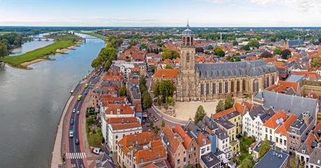 Fotobehang Aerial from the historical town Deventer in the Netherlands © Nataraj