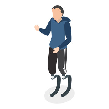3D Isometric Flat Vector Illustration of People with Different Types Of Disabilities, Equality, Diversity and Inclusion. Item 7