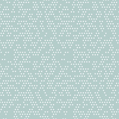 Seamless geometric light blue and white pattern. Modern ornament with white dotted elements. Geometric abstract pattern