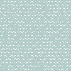 Seamless geometric light blue and white pattern. Modern ornament with white dotted elements. Geometric abstract pattern