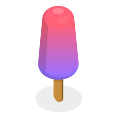 3D Isometric Flat Vector Set of Popsicles, Colorful Fruity Frozen Desserts. Item 2