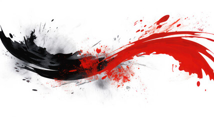 Japanese-inspired seamless background with bold black and red ink strokes