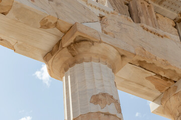 detail of the columns of the Parthenon