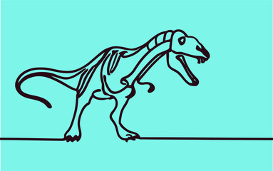 Continuous one line elegant drawing of rex. vector images
