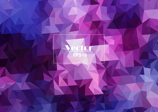 amethyst faceted crystals digital abstract image vector stylized from triangles