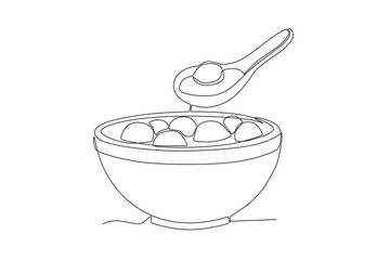 A delicious dessert for the Dongzhi celebration. Dongzhi festival one-line drawing