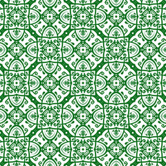 Orient vector classic pattern. Seamless abstract green and white background with vintage elements. Orient pattern. Ornament barogue wallpaper