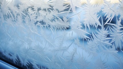 Nature's Frostwork: Explore the unique and intricate ice patterns on a winter window, a testament to the beauty of cold weather