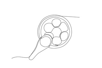 A bowl of delicious tangyuan. Dongzhi festival one-line drawing