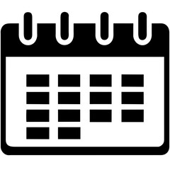 Black Calendar icon isolated on white background. Event reminder symbol. Vector Illustration Generative AI - obrazy, fototapety, plakaty