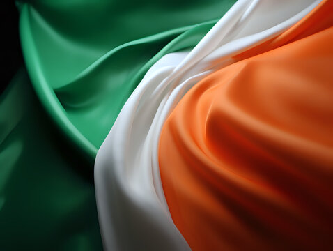 Ireland flag background. Generative AI.