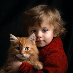 Children and cats