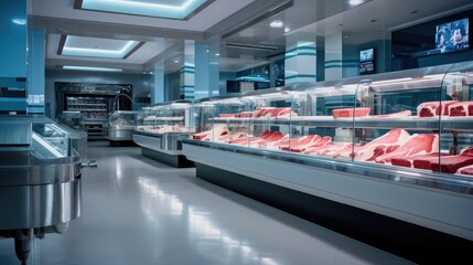 Modern butcher shop.